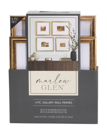 4pc Brass Wall Picture Frame Set | TJ Maxx