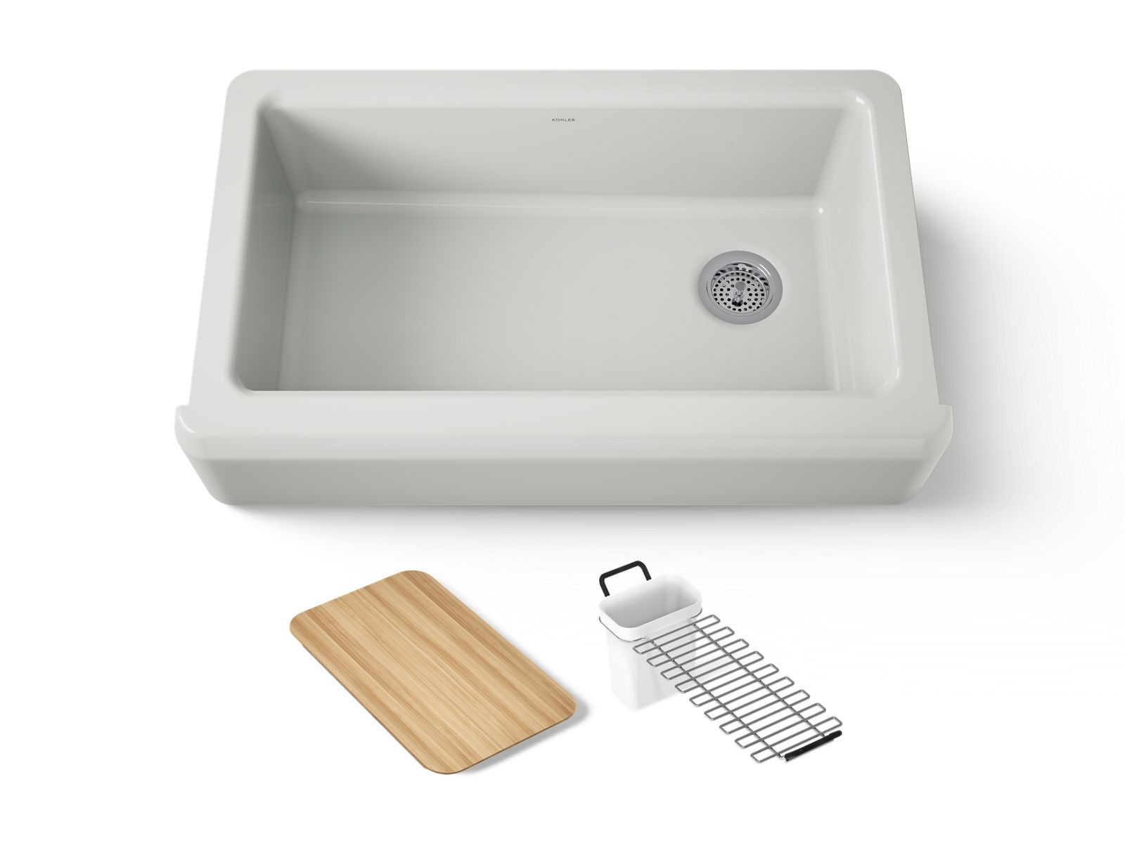 Riverby 35-3/4" undermount single-bowl farmhouse workstation kitchen sink | Kohler