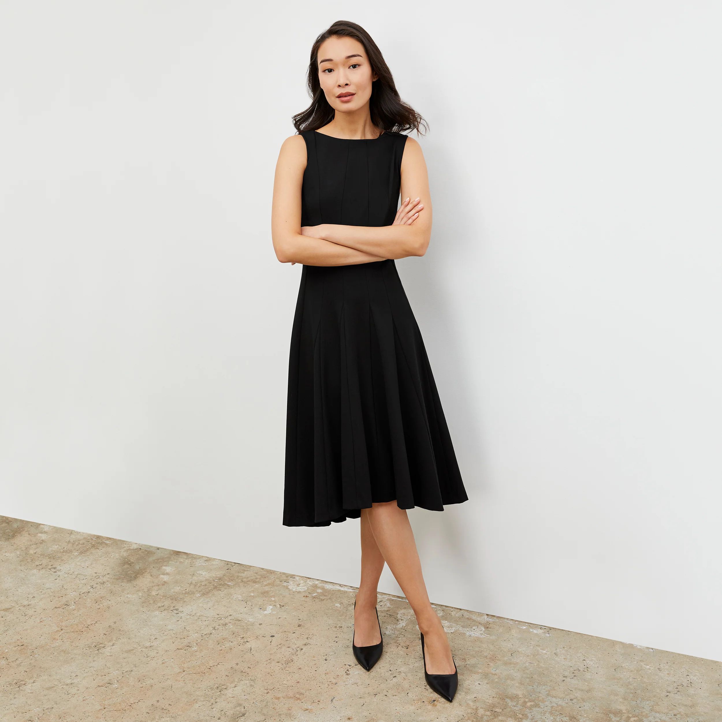 Gabriella Dress - Washable Ponte :: Black | MM LaFleur