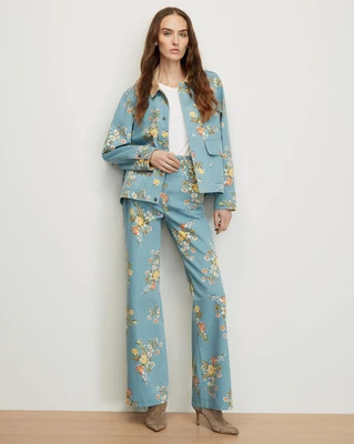 Veronica Beard Taylor Floral Wide-Leg Jean Garden Bouquet | Veronica Beard
