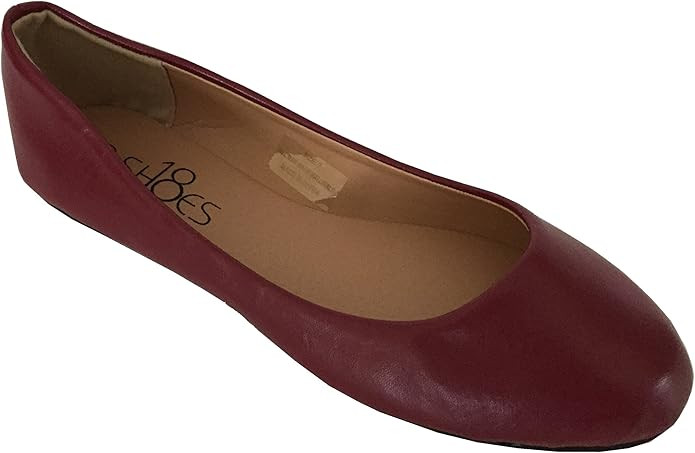 Shoes8teen Womens Ballerina Ballet Flats Shoes Leopard & Solids 14 Colors | Amazon (US)