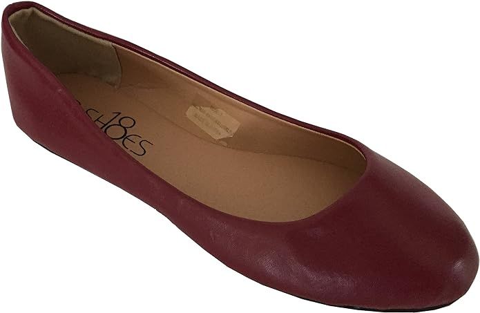 Shoes8teen Womens Ballerina Ballet Flats Shoes Leopard & Solids 14 Colors | Amazon (US)