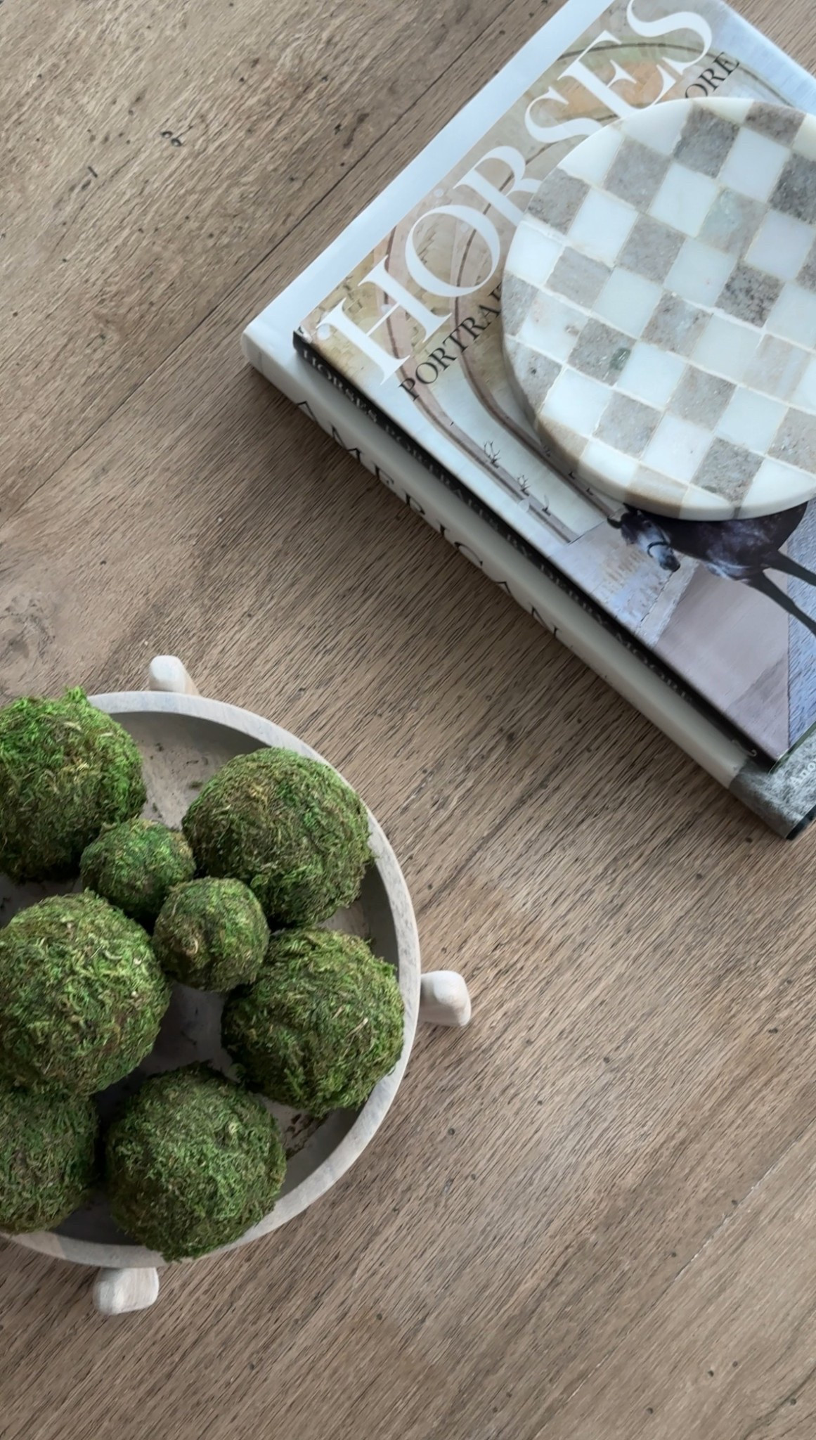 Restyled coffee table for SPRING! These moss balls are really the most versatile decor ever. 

#LTKSeasonal #LTKHome