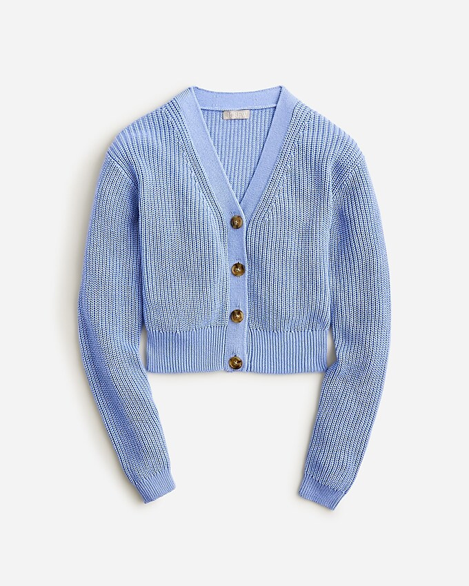 Cotton-blend cropped V-neck cardigan sweater | J. Crew US