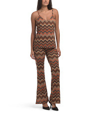 Chevron V-neck Tank And Pull On Flare Pants Collection | TJ Maxx