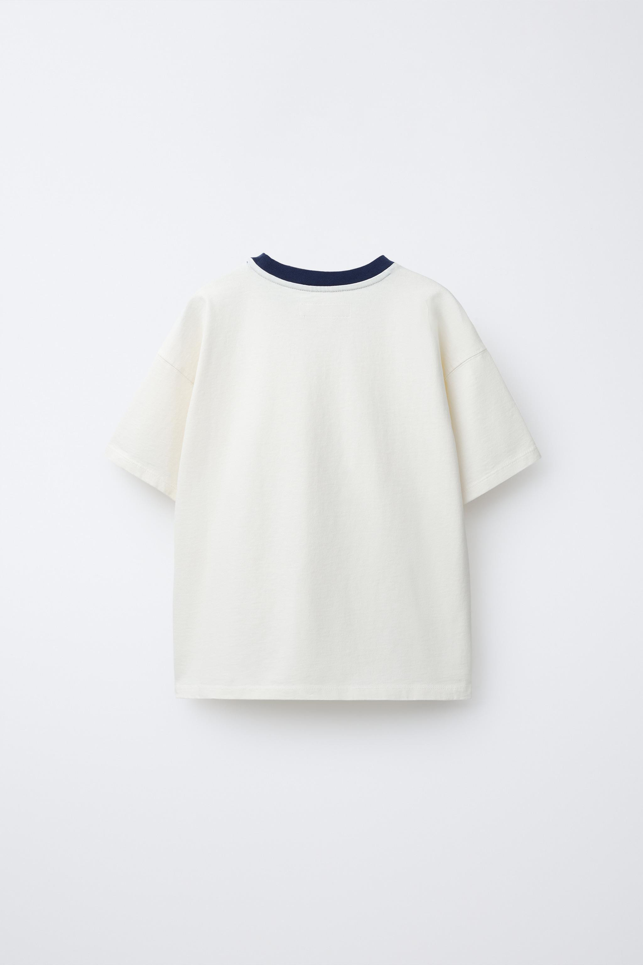 CONTRAST NECK T-SHIRT | Zara UK