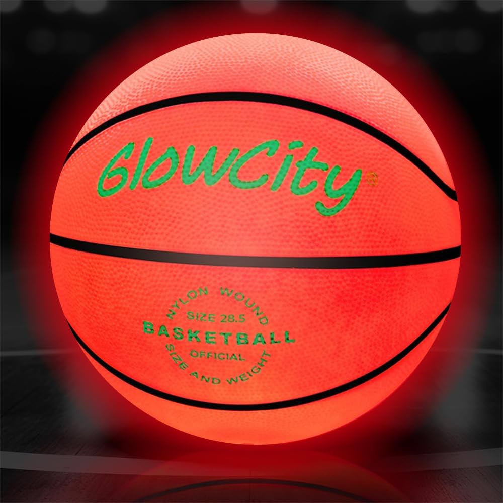 GlowCity Glow in The Dark Basketball - Sizes 5, 6, 7 Light Up Ball for Kids, Teens & Adults - Red... | Amazon (US)
