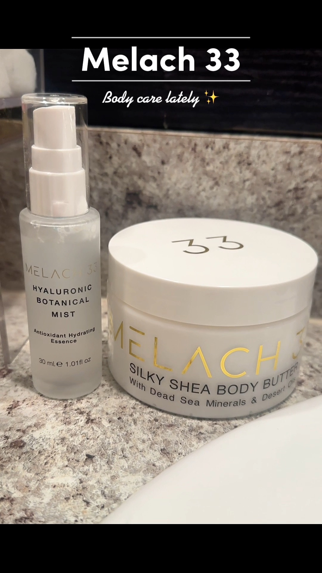 #ad Gifted by @MELACH 33 ✨

Body care deserves the same attention as skincare. I’ve been pairing the MELACH 33 Hyaluronic Botanical Mist with the Silky Shea Body Butter for hydrated, soft, moisturized skin with that beautiful GLOW. 🤎✨

A little hydration + moisture + glow from head to toe.

#MELACH33 #BodyCare #GlowingSkin #Over40Beauty

#LTKselfcare #LTKBeauty
