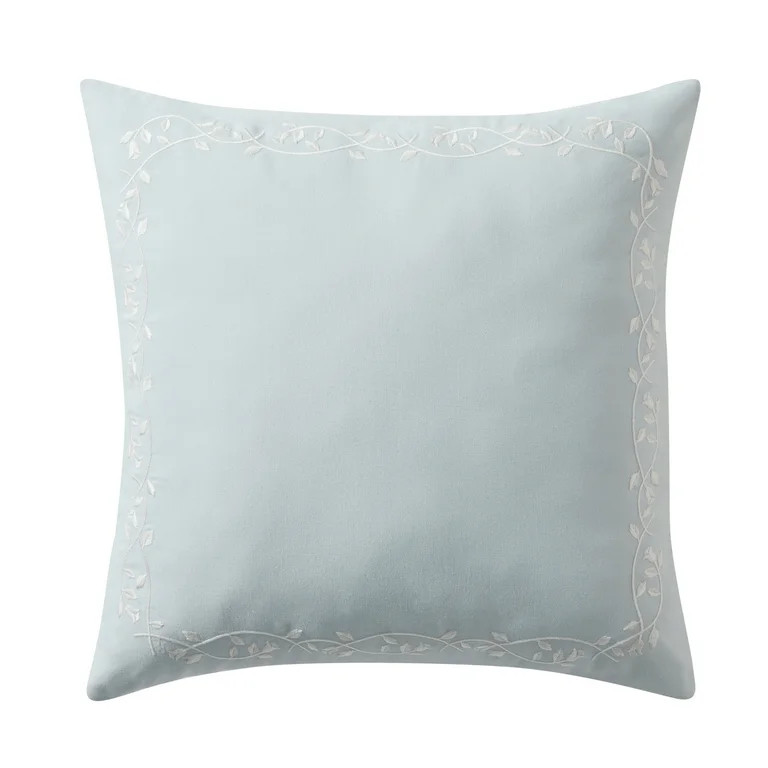 My Texas House Blue Floral Embroidered 18" x 18" Outdoor Pillow | Walmart (US)