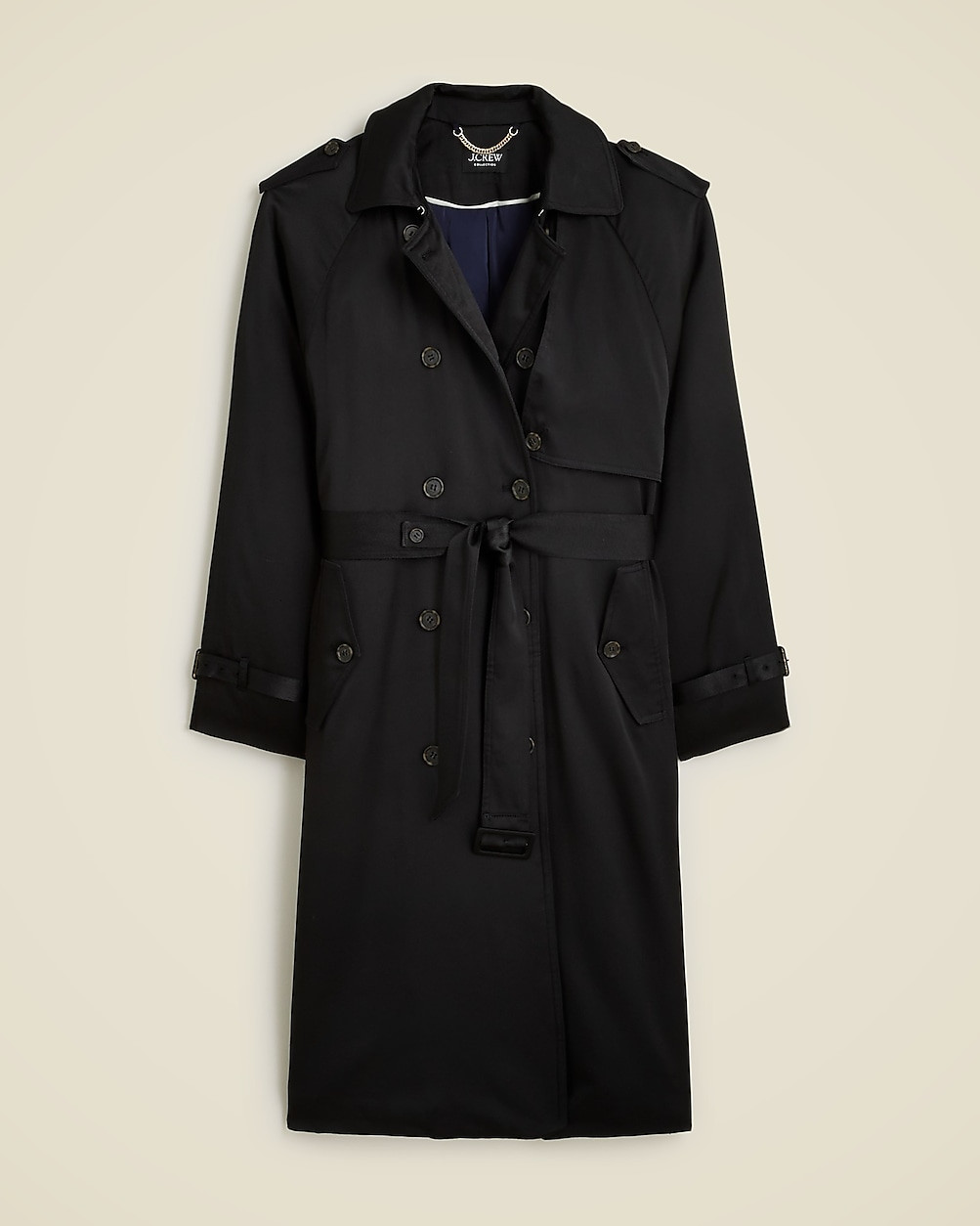 Relaxed trench coat in satin crepe | J. Crew US