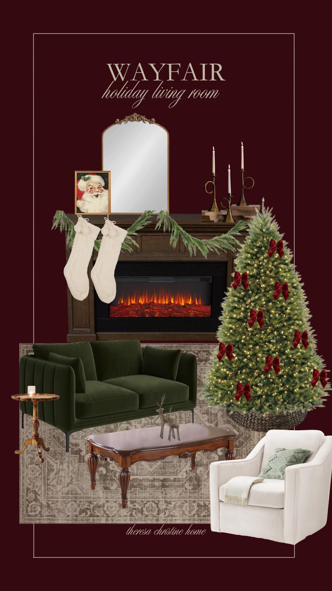 Wayfair holiday living room! I love this Christmas decor from Wayfair — so festive and beautifully seasonal  

#LTKHome #LTKSeasonal