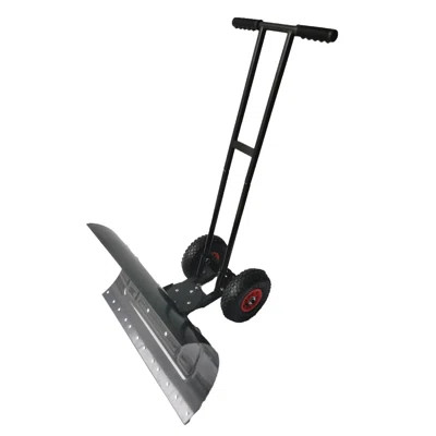 Snow Shovel With Wheels, Ergonomic Design Powder-coated Steel Snow Pusher | Wayfair North America