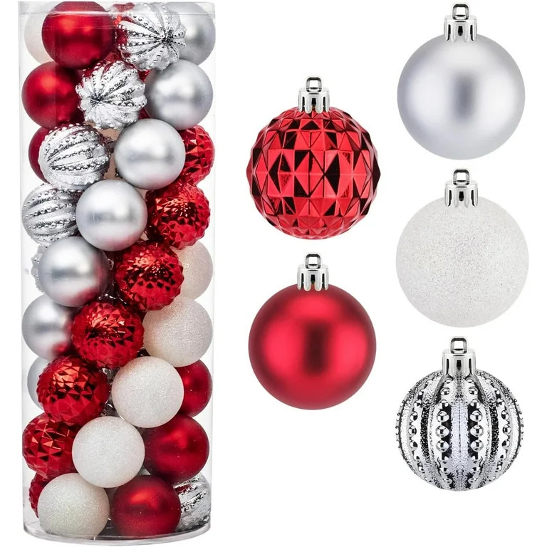 45pc 2.36'' Christmas Ball Ornaments Xmas Tree Hanging Decoration for Festival Party Home Holiday... | Walmart (US)