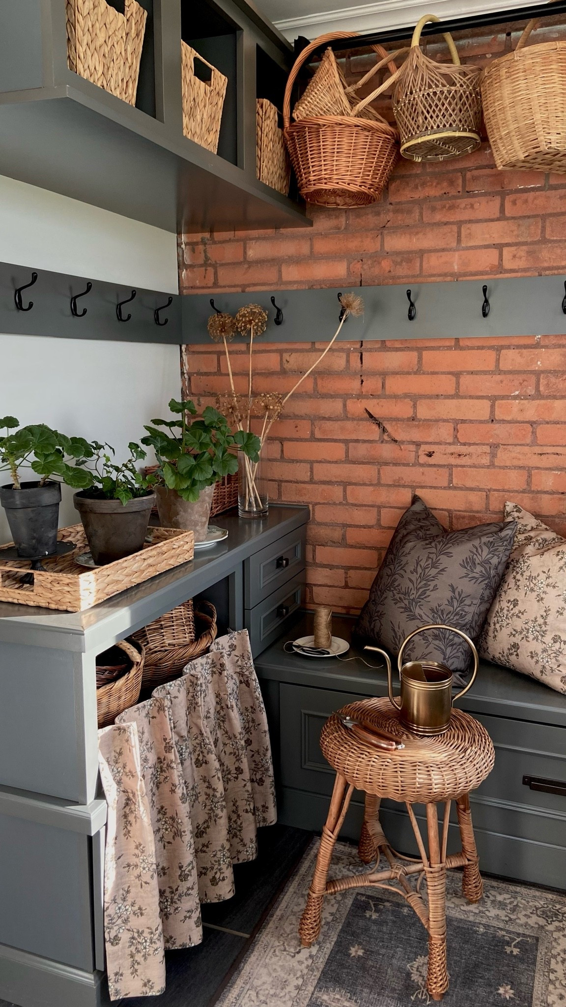 Use CREEKLINEHOUSE for 22% off Two Pages pillows and curtains! A little skirted cabinet for the mudroom.🤍

#LTKcanada #LTKhome