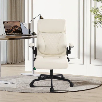 Kustaa Faux Leather Ergonomic Design Office Task Chair Desk Executive Chair with Flip-up Armrest | Wayfair North America