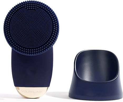 YouthLab SoniGlow, Navy, Silicone Facial Skin Cleansing Brush, Electric, Vibrating, Scrubber, Hyg... | Amazon (US)