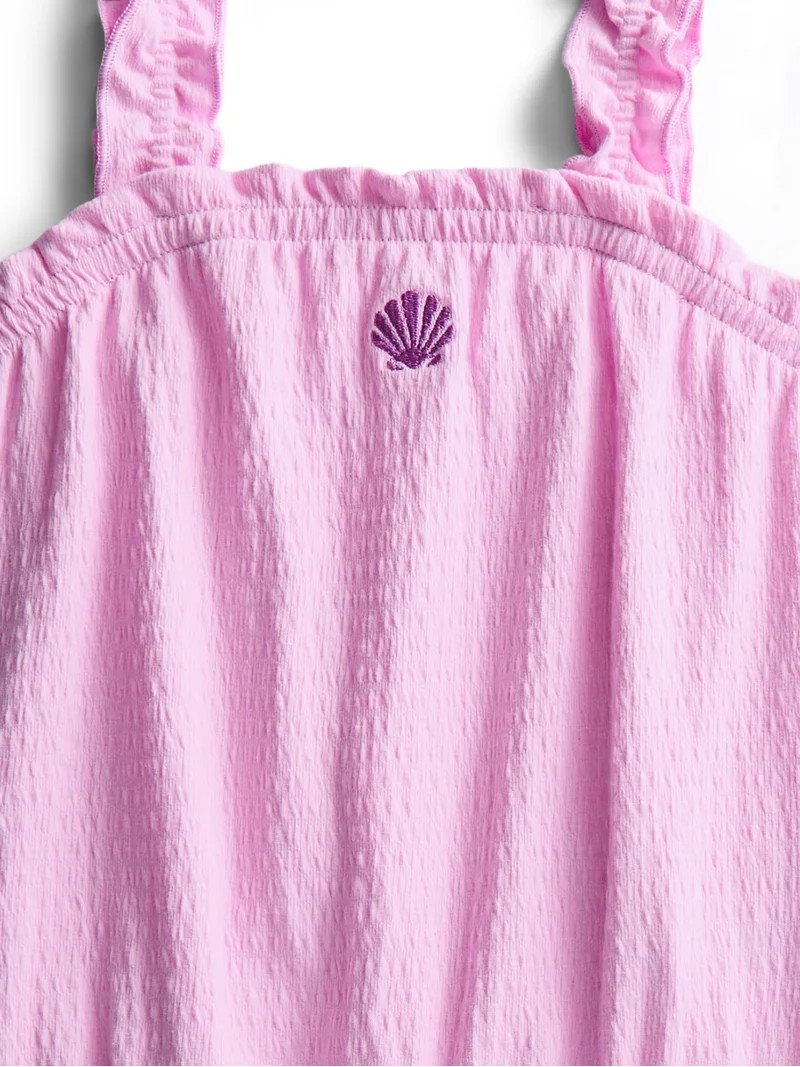 Wonder Nation Girls Bubble Tank Top and Shorts Outfit Set, 2-Piece, Sizes 4-10 | Walmart (US)