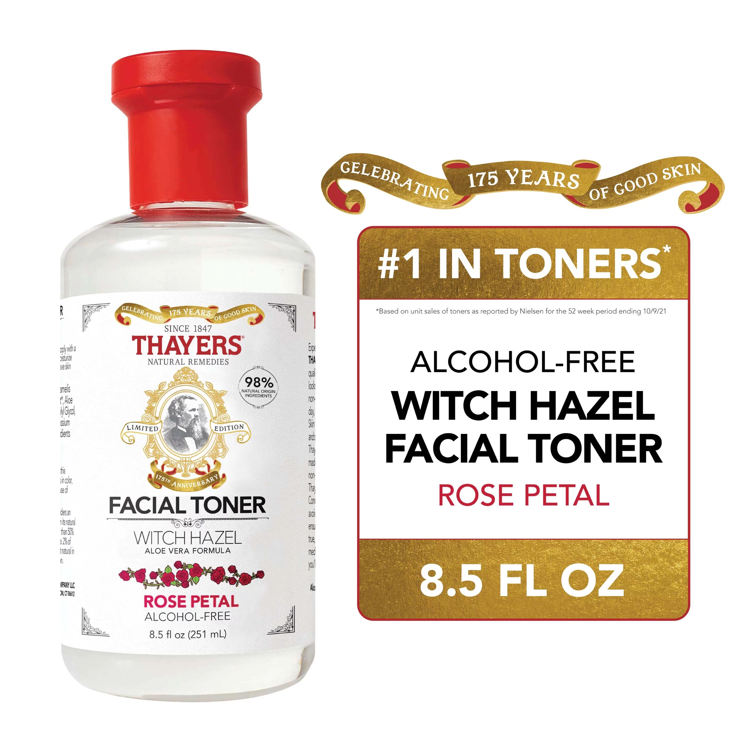Thayers Alcohol-Free Rose Petal Witch Hazel Facial Toner, 8.5 oz - Walmart.com | Walmart (US)
