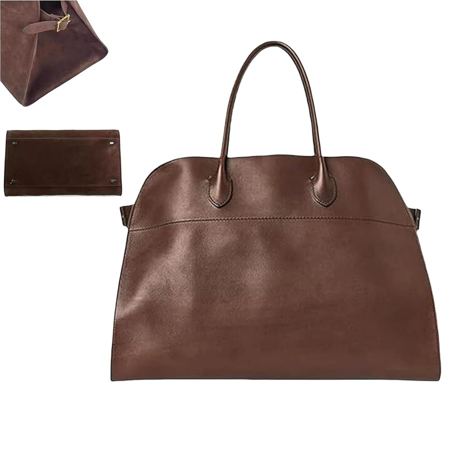 Row Margau Bag Leather, The 2025 Leather Tote Bags for Women Retro Top-handle Bag Trendy Work Bag... | Amazon (US)