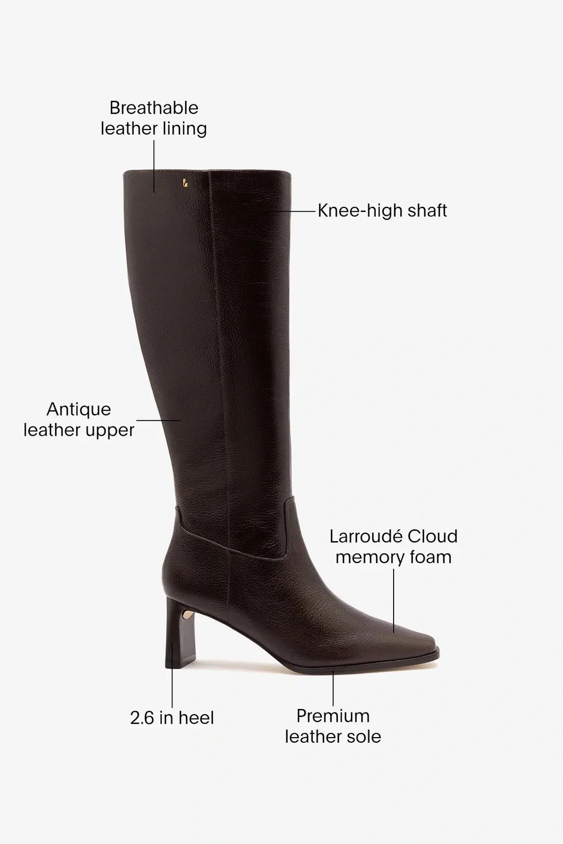 Alexis Boot Ivory Leather | Larroude