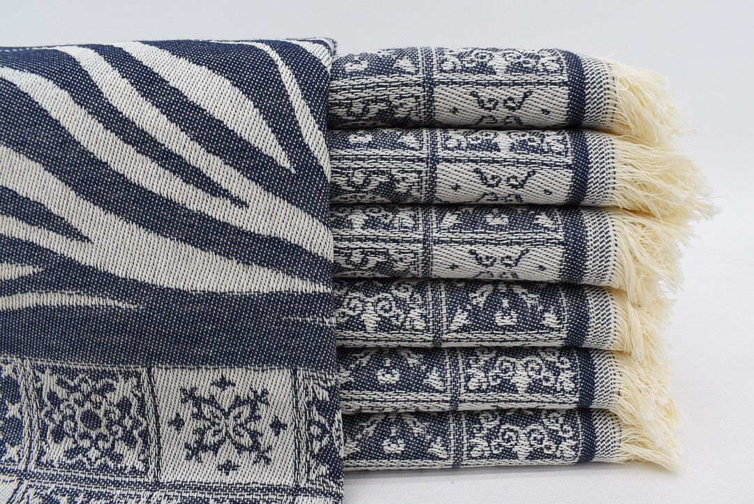 Turkish Hand Towel, 20x28 Inches, Navy Hand Towel, Decorative Towel, Tea Towel, Kitchen Towel, Sm... | Etsy (US)