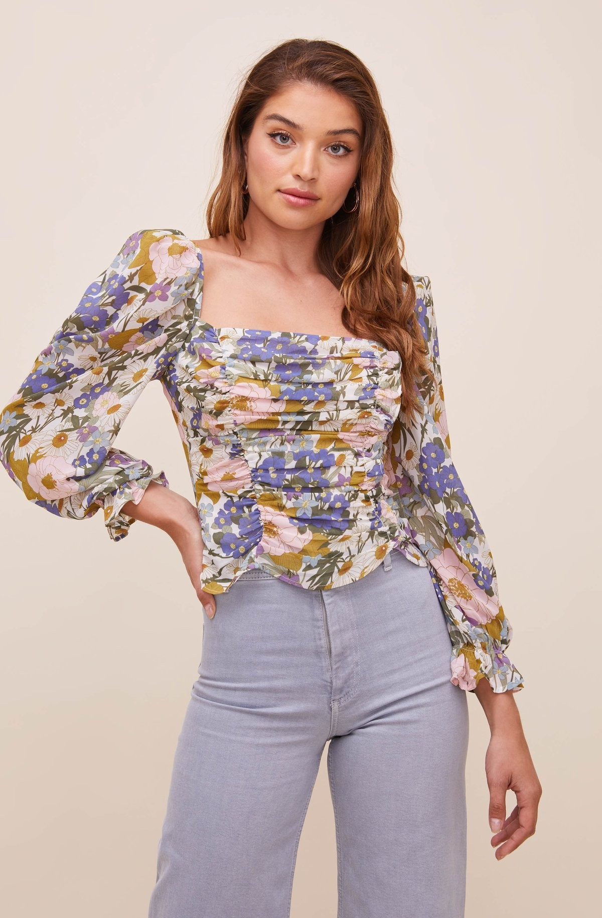 Tonina Floral Puff Sleeve Top | ASTR The Label (US)