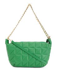 Made In Italy Leather Quilted Chain Shoulder Bag | Handbags | T.J.Maxx | TJ Maxx