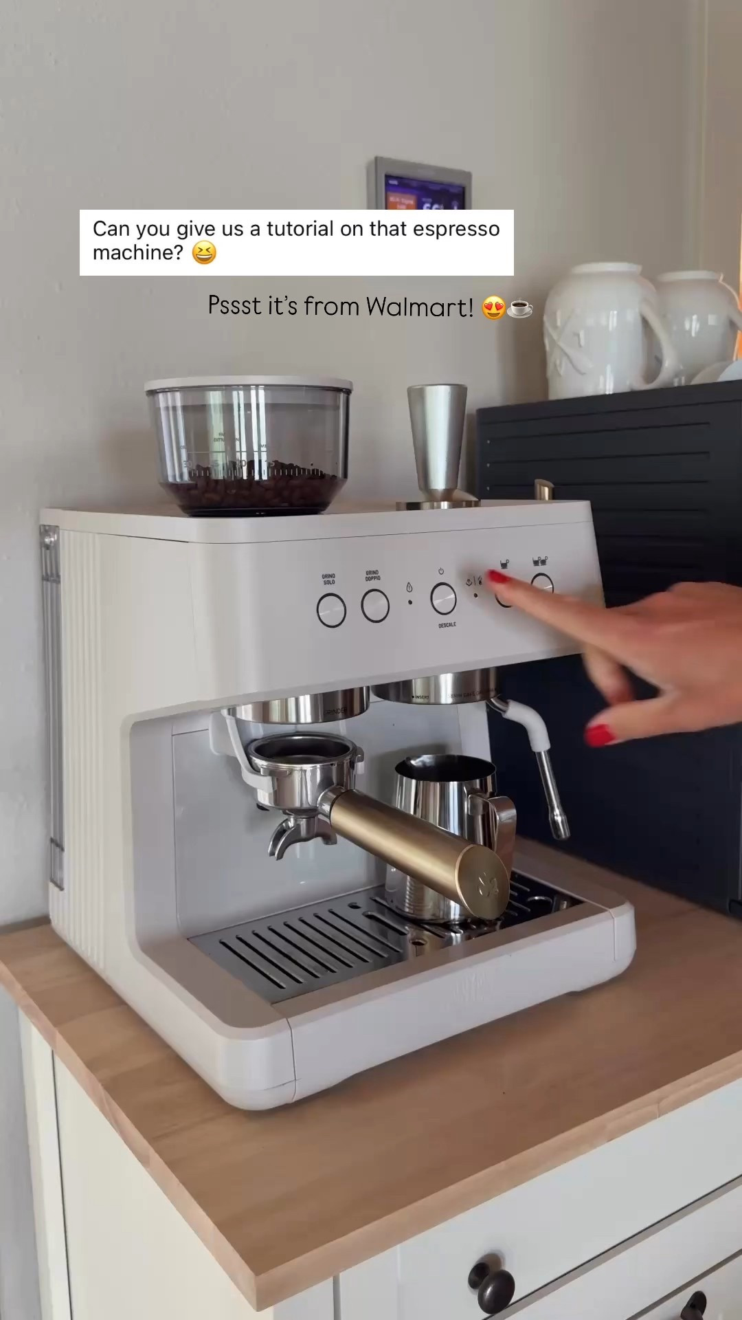 Espresso machine tutorial! We love our Walmart barista-grade espresso machine. It makes the best lattes (and tastes just like my Breville but a way better price!). 

Follow @frengpartyof6 for more affordable home!

#walmart #walmarthome #boujeeonabudget #affordablehome 

#LTKHome
