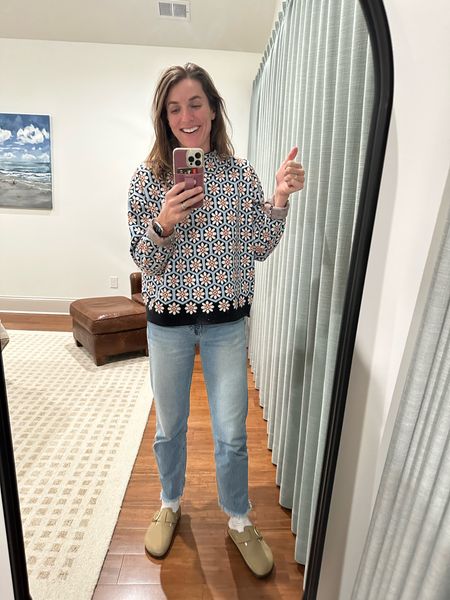 Wearing today - Anthropologie mock neck sweater, ABLE jeans and my clogs are Birkenstock and have a big buckle but are sold out everywhere so I’m linking some similar options! 

#LTKshoecrush #LTKstyletip