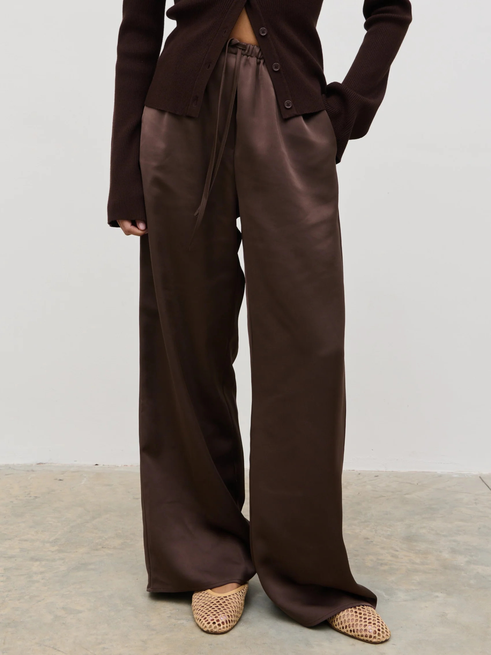 Breya Satin Drawstring Trousers | Pretty Lavish (UK)