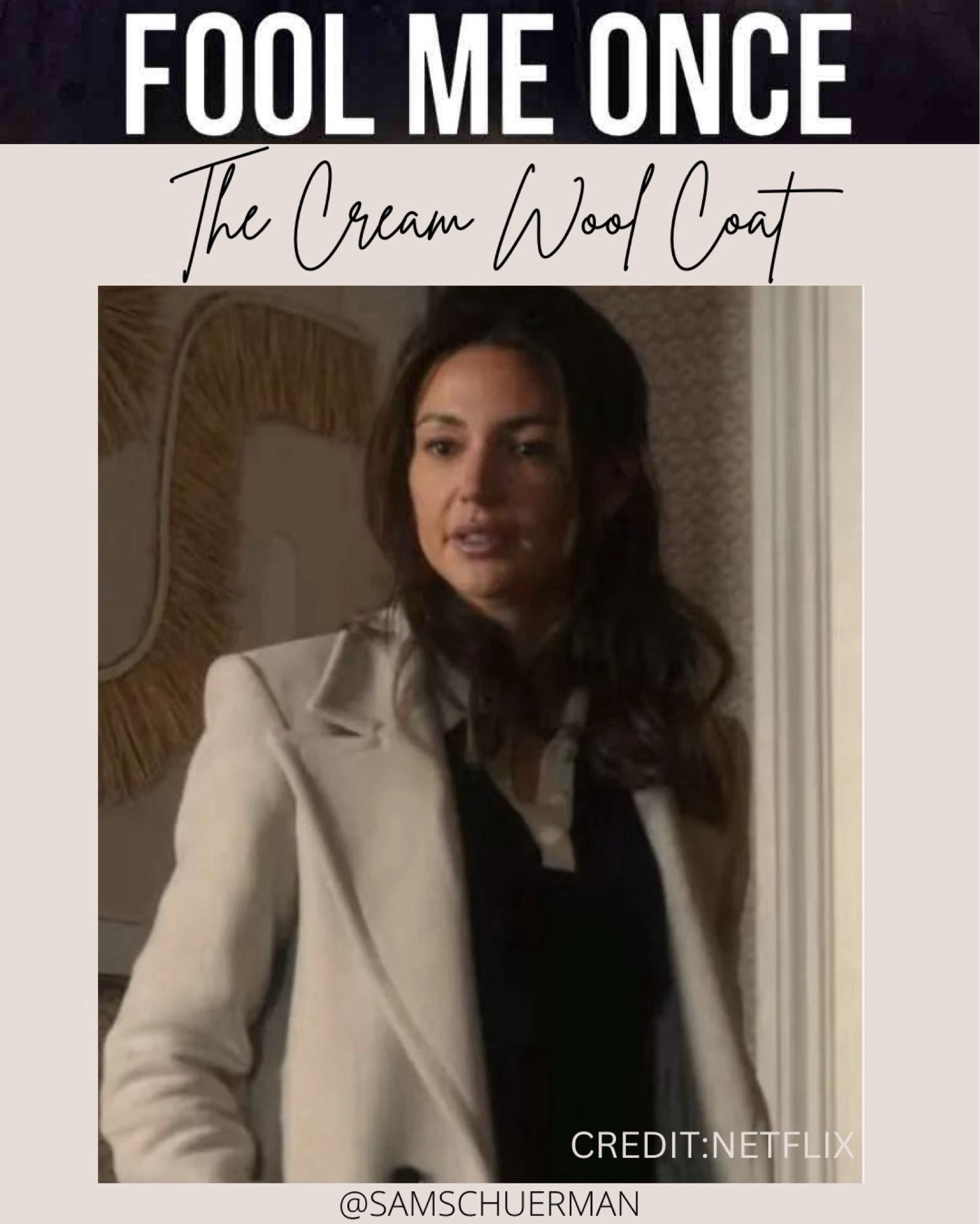 Netflix Fool Me Once outfits: The Cream Wool Coat 

#LTKSeasonal #LTKstyletip #LTKfindsunder100