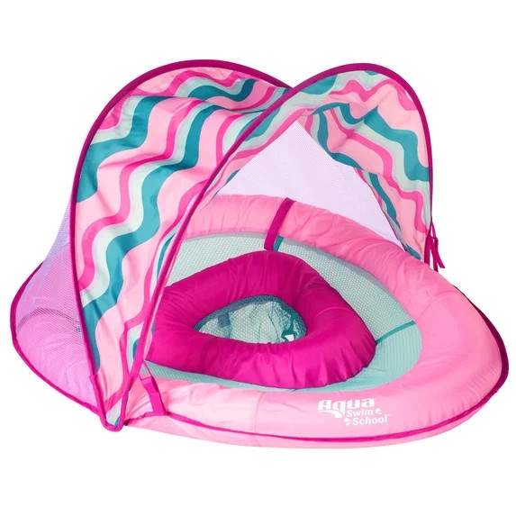 Aqua SwimSchool Grow-with-Me BabyBoat Pool Float for Infants 6-24 Months, Pink | Walmart (US)