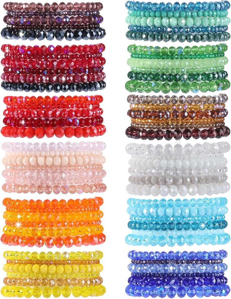 Ornaland 15/70 Pcs Surfer Stretch Bracelets Set Colorful Glass Beads Bracelets Boho Stackable Pre... | Amazon (US)