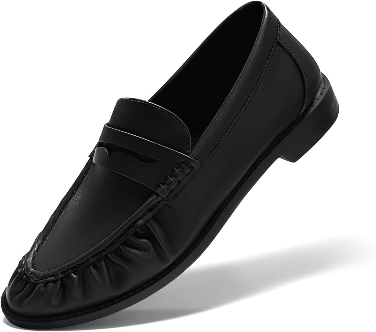 Coutgo Penny Loafers for Women Comfortable Slip on Shoes Collapsible Heel Closed Toe Dressy Casual Work Flats | Amazon (US)
