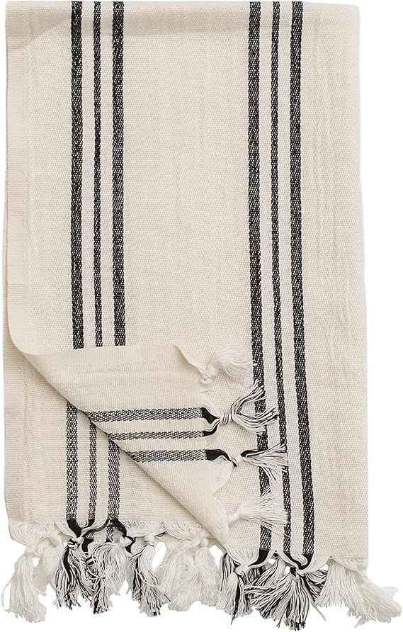 Sweet Water Decor Turkish Cotton + Bamboo Hand Towels | Large Size 19 x 35 | Cream with Decorativ... | Amazon (US)