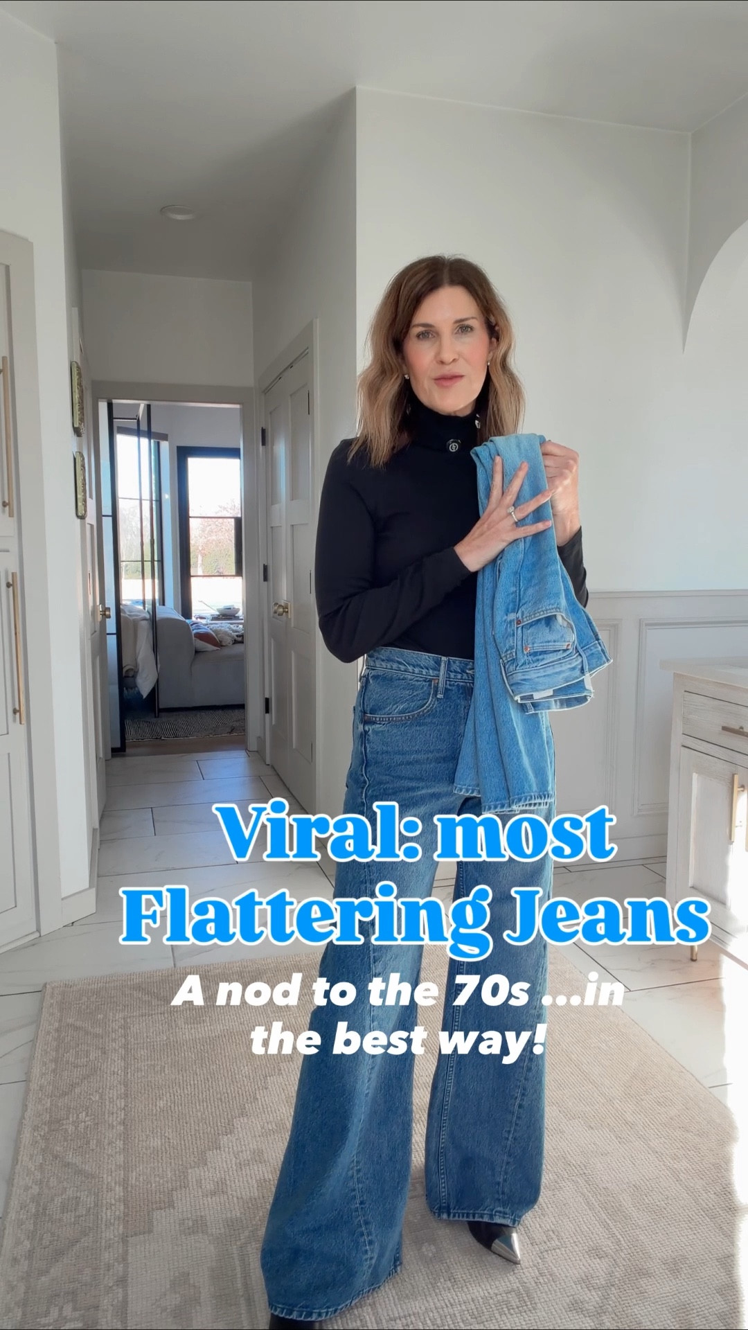 The viral Lemon Twist jeans feel modern and throwback at the same time. The fit makes your 🍑 look so good! They are an investment but worth it! Hope this info helps if you’re considering ✨🤍👏🏼➡️➡️
I wear my true size 27 in both styles. The High-rise flares worn best for my height (5’7) with a kitten heel or heel. The wide-leg skimp jeans run about 2 inches shorter, so these are my go-to for wearing with sneakers or flats. If you are shorter than 5’6, I would recommend the skimp style ✨
You can shop my looks anytime in the LTK app, just —search TheSpoiledhome


#LTKstorytime #LTKOver40 #LTKgrwm
