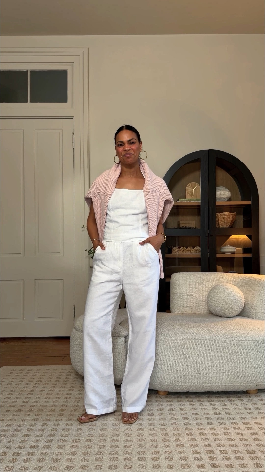 Linen, cotton, and dress season is upon us! I went tts, cropped pull on pants with elastic waist and patch pockets. Top has side zip with back smocking. 

Linen double breasted blazer with shoulder pads, I sized up because I have broad shoulders. Love the shape of it worn open or closed! 

White linen pants fully lined almost all the way to the hem, pockets, subtle pleating, high waisted, elastic back, such a great staple for summer! 






#LTKgrwm #LTKMothersDay #LTKootd