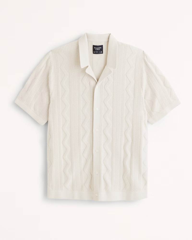 Stitch Button-Through Sweater Polo | Abercrombie & Fitch (US)
