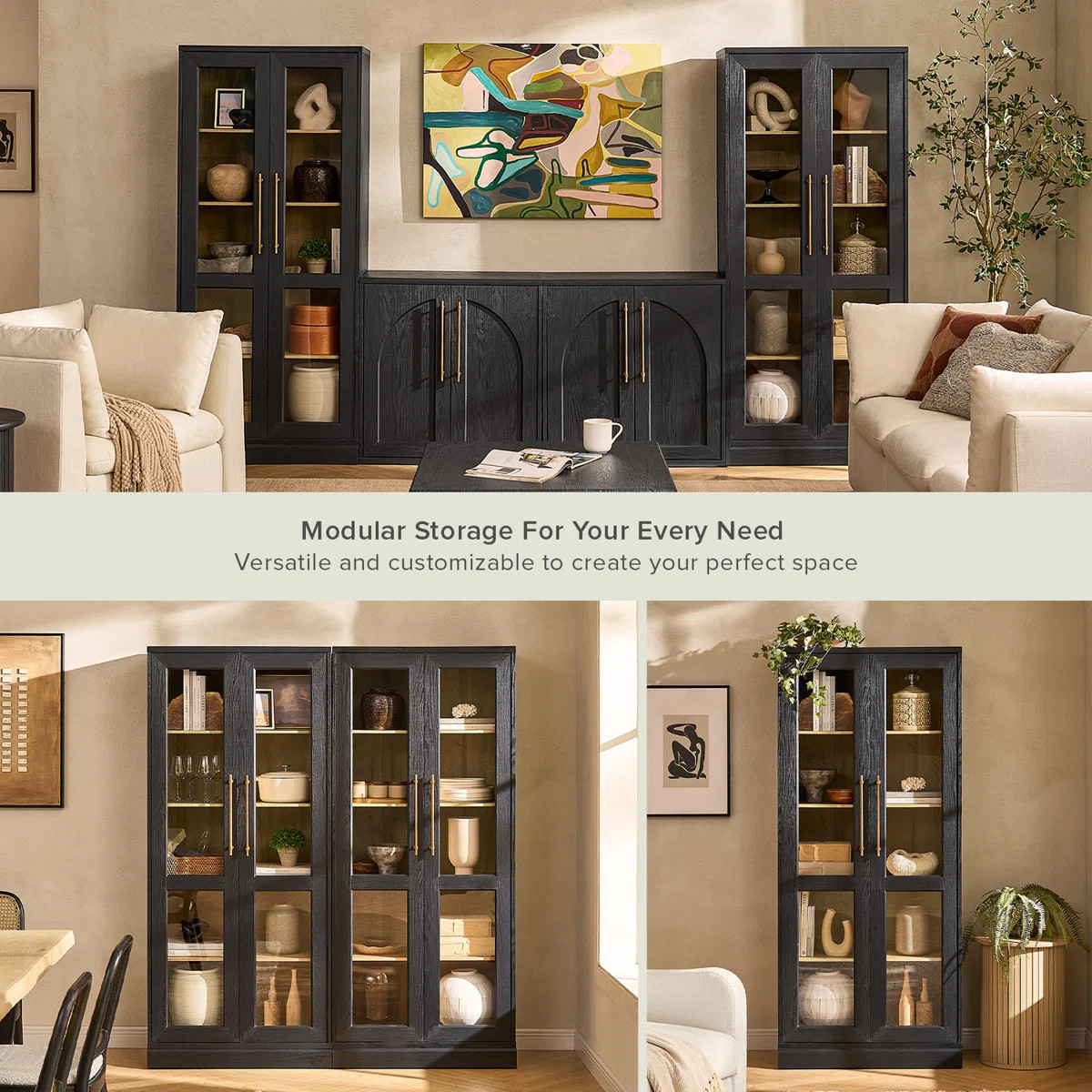 Latitude Run® Mahfuza Angled Tall Display Cabinet | Wayfair North America