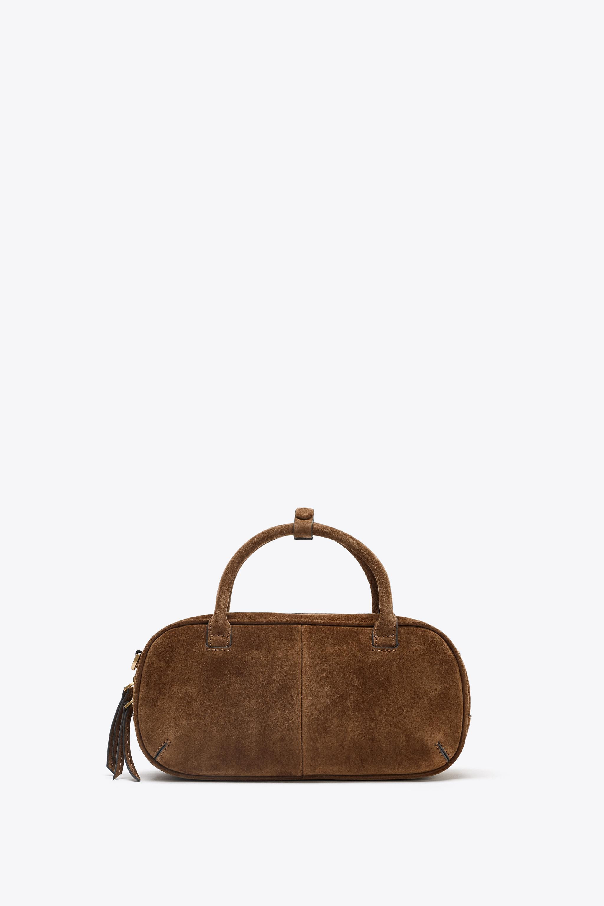 SPLIT SUEDE MINI BAG WITH DOUBLE HANDLE | Zara UK