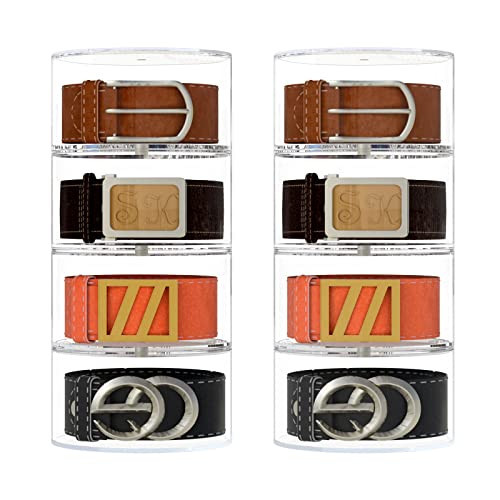 NIUBEE Belt Organizer, Acrylic 8 Layers Belt Case Storage Holder and Display for Accessories like Jewelry,Watch,Bracelets | Amazon (US)