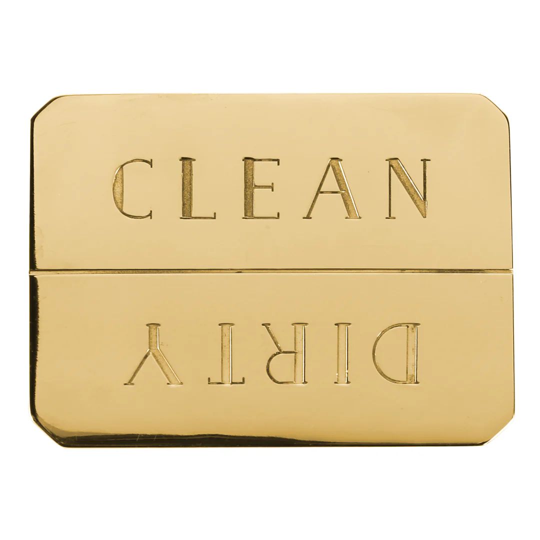 Clean/Dirty Dishwasher Magnet in Solid Brass | Burke Decor