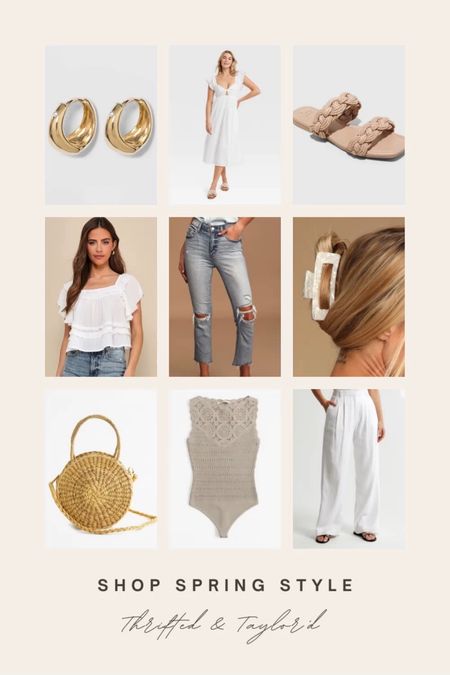 Shop for spring with these mix and match pieces that all work so well together to create a mini capsule wardrobe. Light neutrals mix perfectly with denim, straw, and gold to create several different casual spring outfits. 

#LTKSeasonal #LTKstyletip