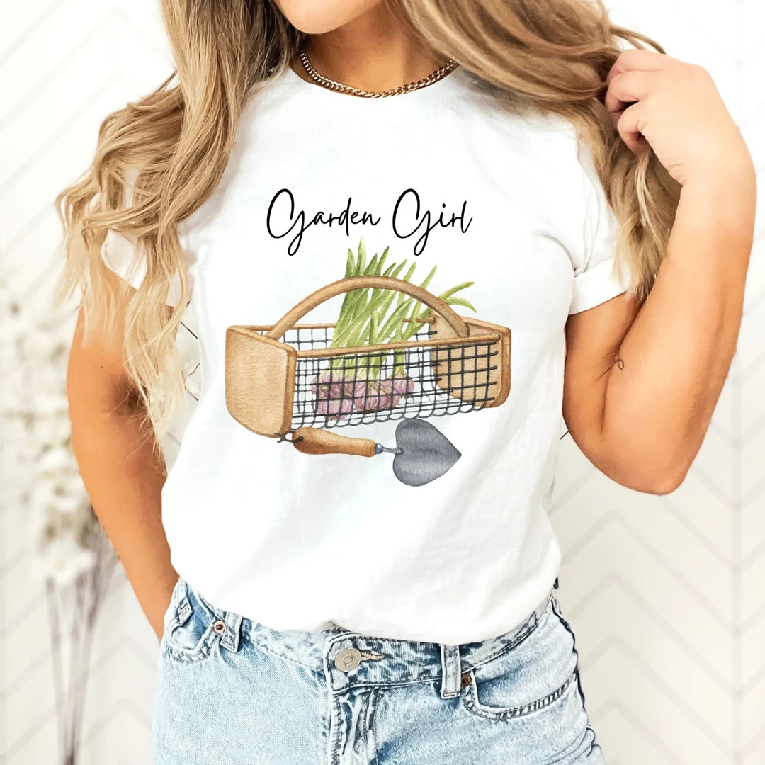 Garden Girl Short Sleeve Tee, Gardening Shirt - Etsy | Etsy (US)