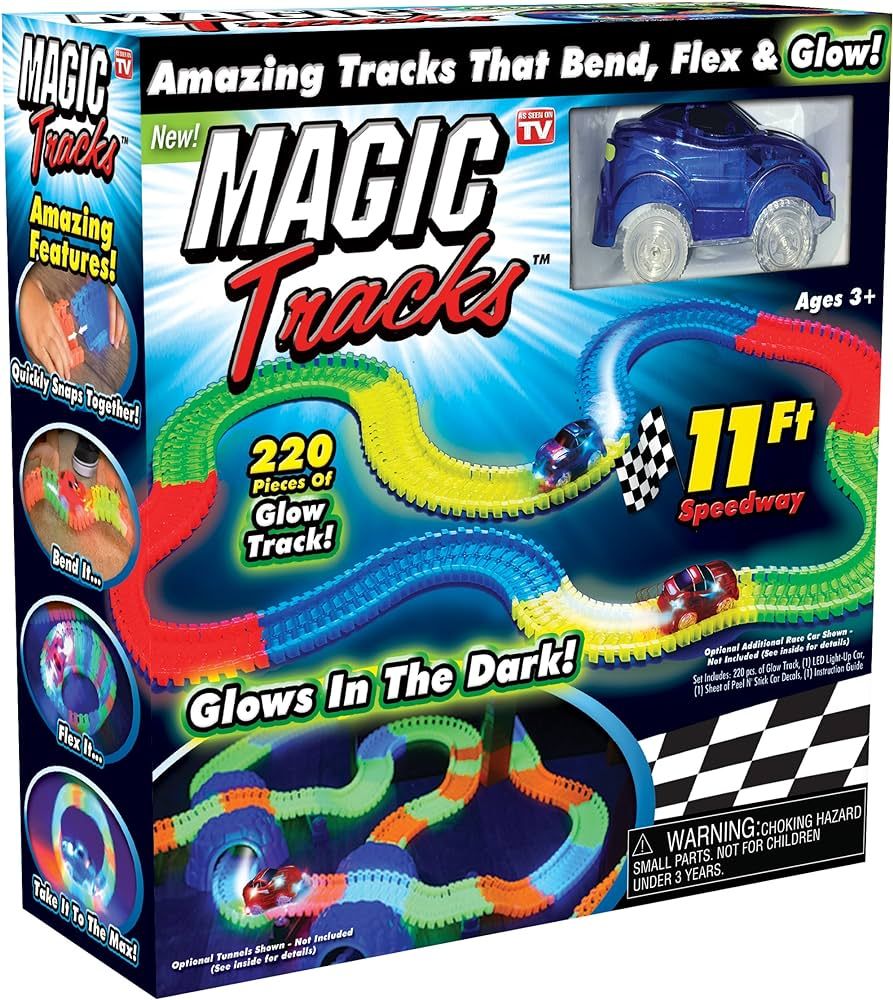 Ontel Magic Tracks The Amazing Racetrack That Can Bend, Flex and Glow - As Seen On TV Multicolor,... | Amazon (US)