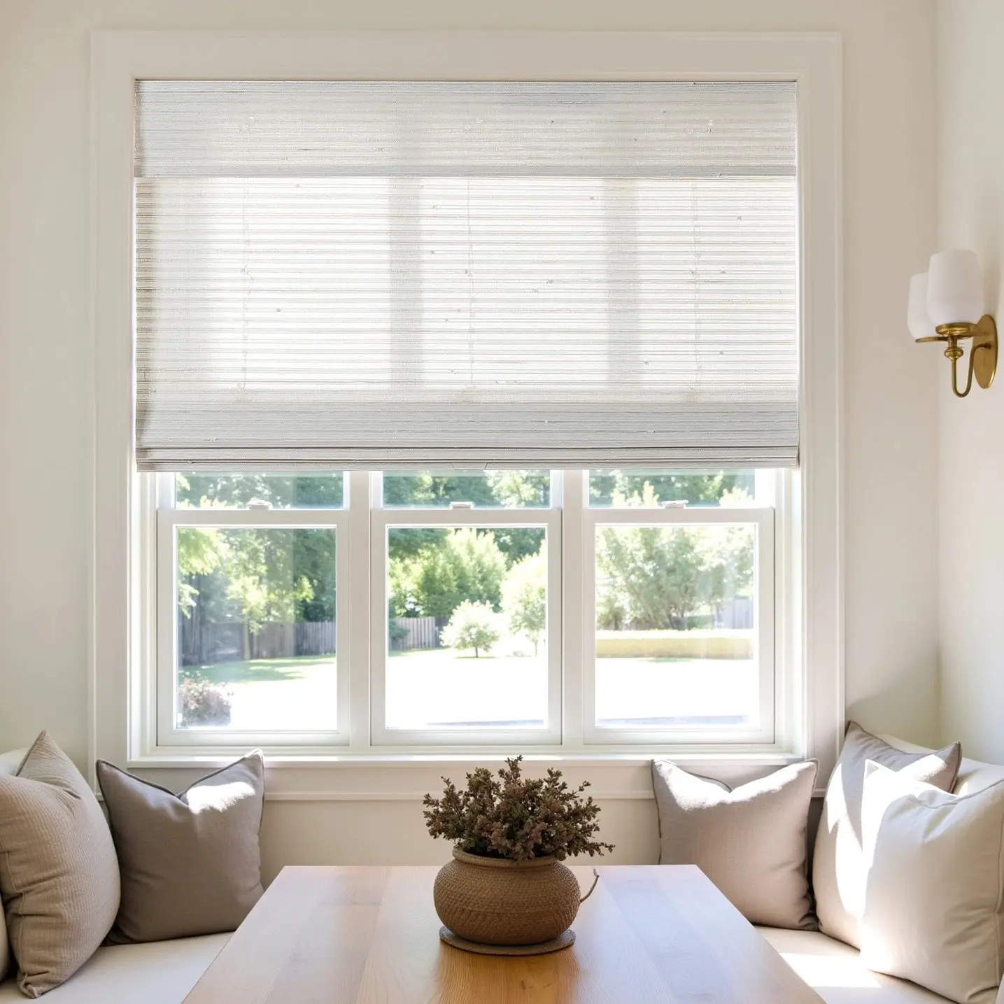 Natural Paper Bamboo Woven Shade - Marble White | TWOPAGES