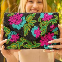 Floral Beaded Clutch Purse, Bag, Summer Party Birthday Gift, Bead | Etsy (US)