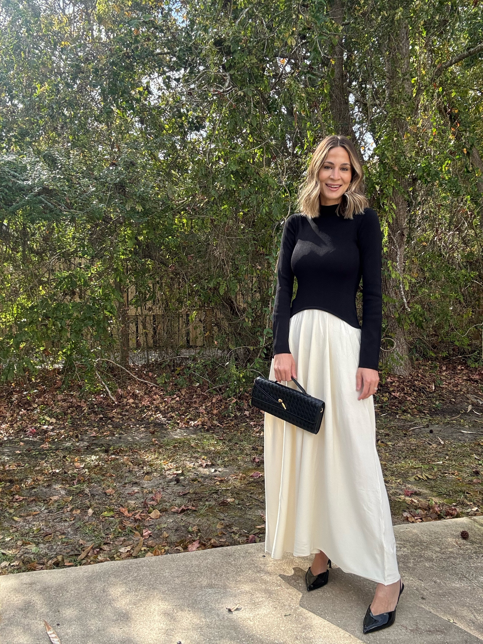 Headed to a good friend’s baby shower today 🫶🏼

This dress is a new favorite 🖤 the black & cream, the silhouette - makes for a timeless dress. 

**all items purchased myself

#LTKHoliday