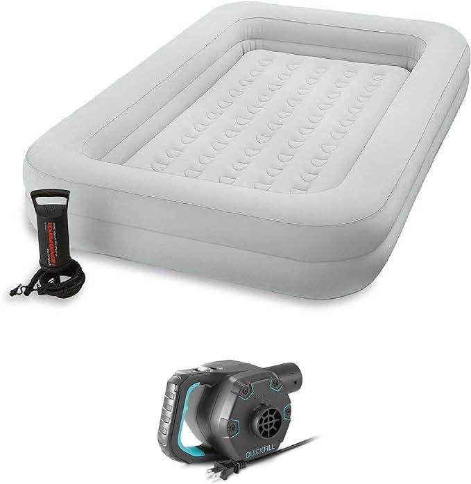 Amazon.com: Intex Kids Inflatable Raised Frame Travel Air Bed w/Hand Pump & Electric Pump : Home ... | Amazon (US)