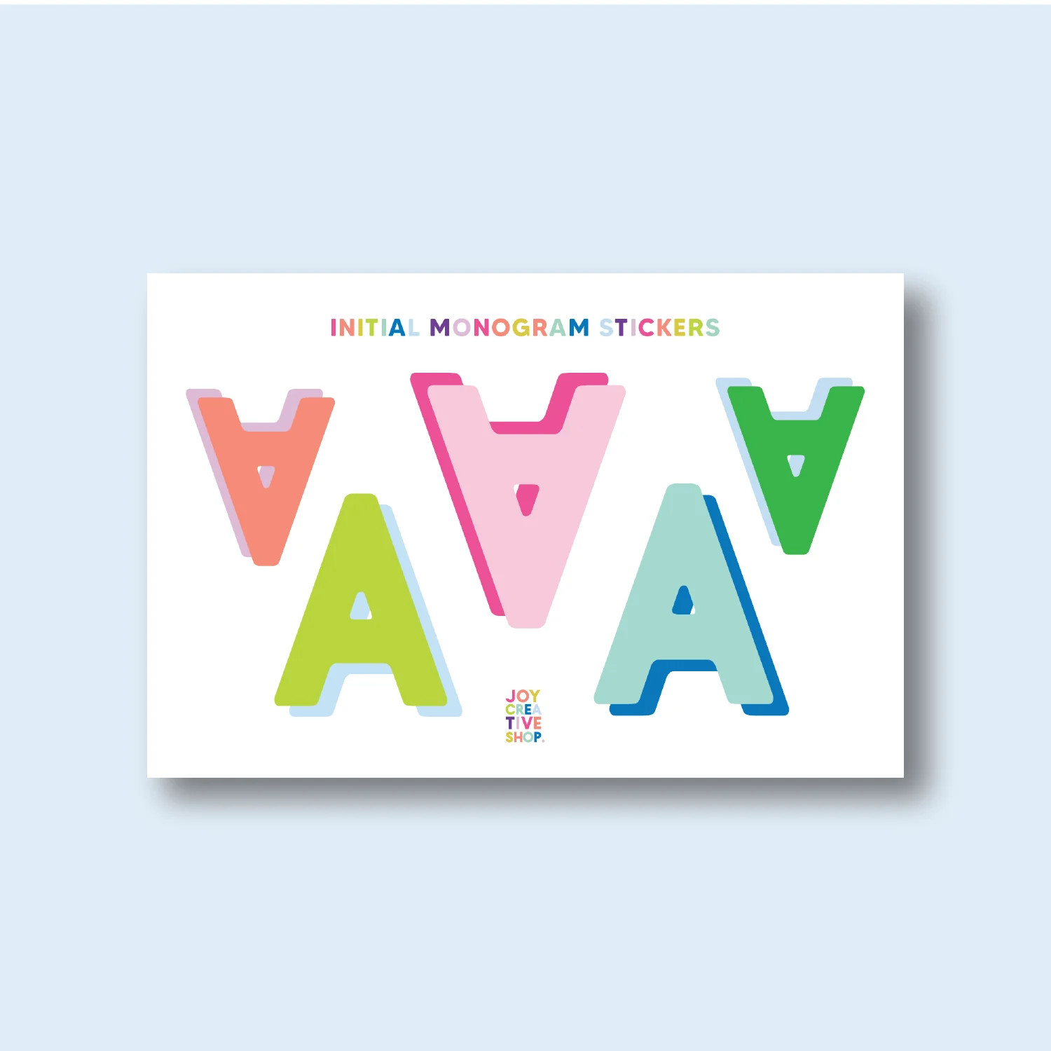 Vinyl Alphabet Stickers - Single Letter Sheets | Joy Creative Shop
